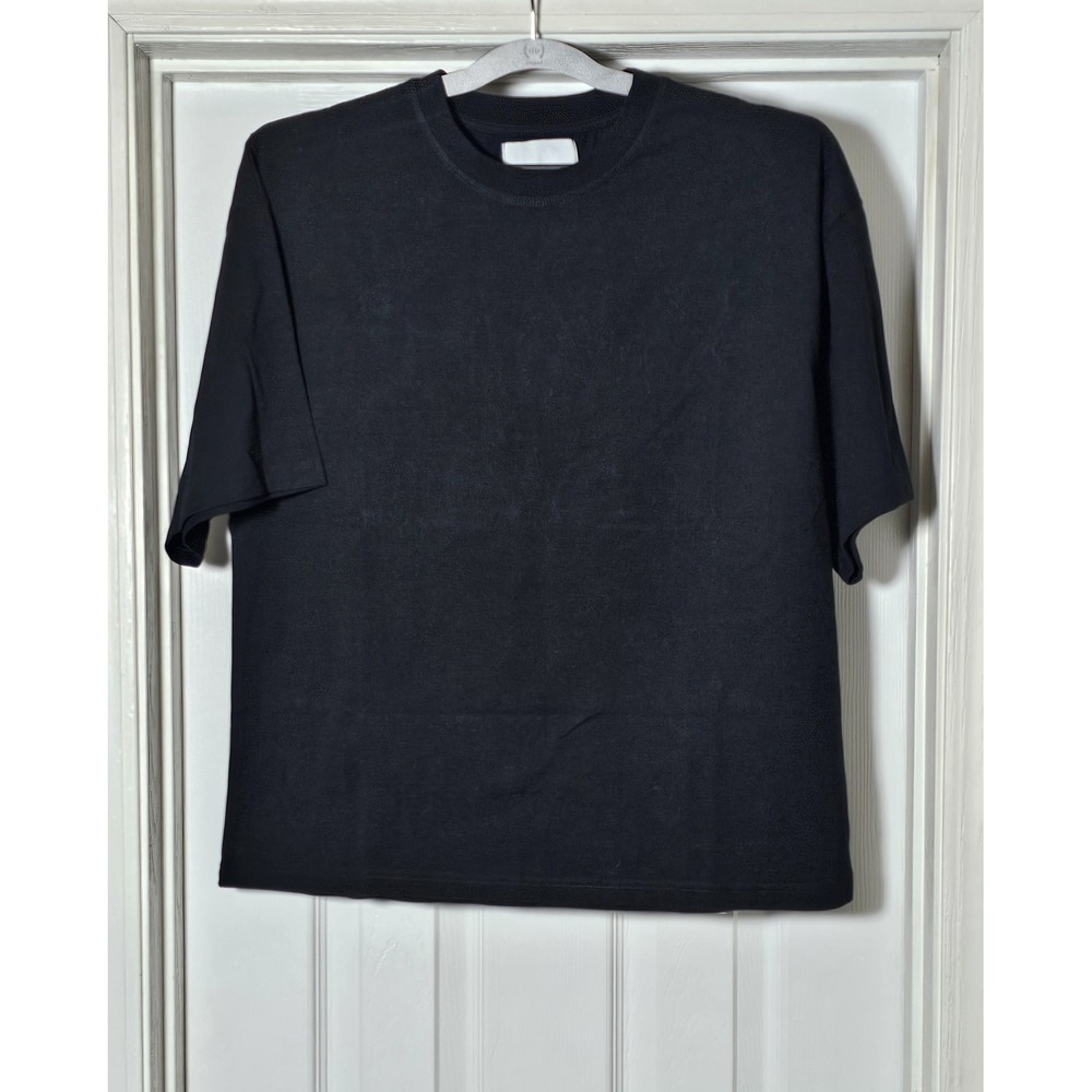 Eme Studios Cropped‎ Black Tee Shirt Size XS Back Logo
